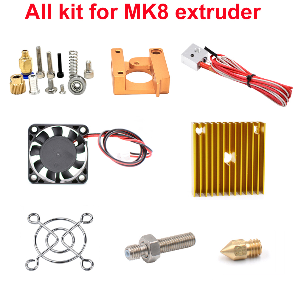 Filament 1.75 - Zestawy ekstrudera MK8 z dyszą hotend
